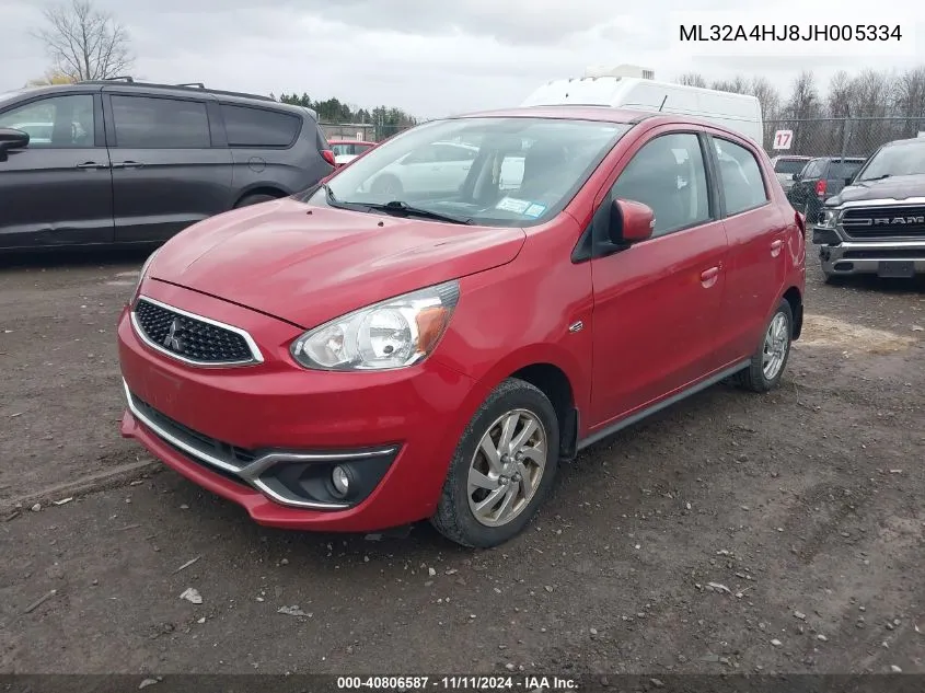 2018 Mitsubishi Mirage Se VIN: ML32A4HJ8JH005334 Lot: 40806587