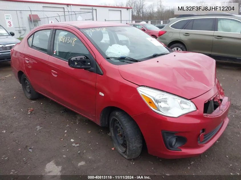 2018 Mitsubishi Mirage Es VIN: ML32F3FJ8JHF12204 Lot: 40813118