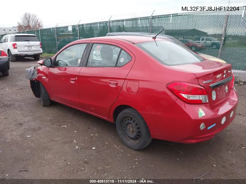 2018 Mitsubishi Mirage Es VIN: ML32F3FJ8JHF12204 Lot: 40813118