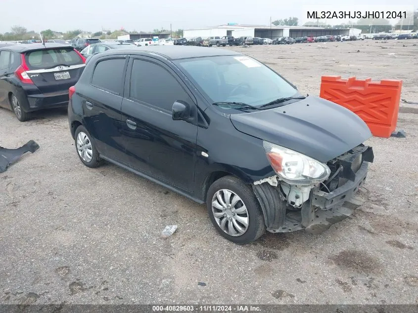 2018 Mitsubishi Mirage Es VIN: ML32A3HJ3JH012041 Lot: 40829603