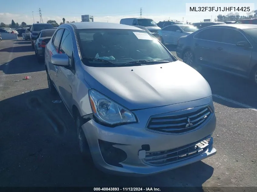 2018 Mitsubishi Mirage G4 Es VIN: ML32F3FJ1JHF14425 Lot: 40843893