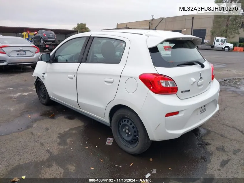 2018 Mitsubishi Mirage Es VIN: ML32A3HJ8JH010270 Lot: 40844192