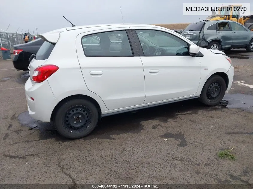 2018 Mitsubishi Mirage Es VIN: ML32A3HJ8JH010270 Lot: 40844192