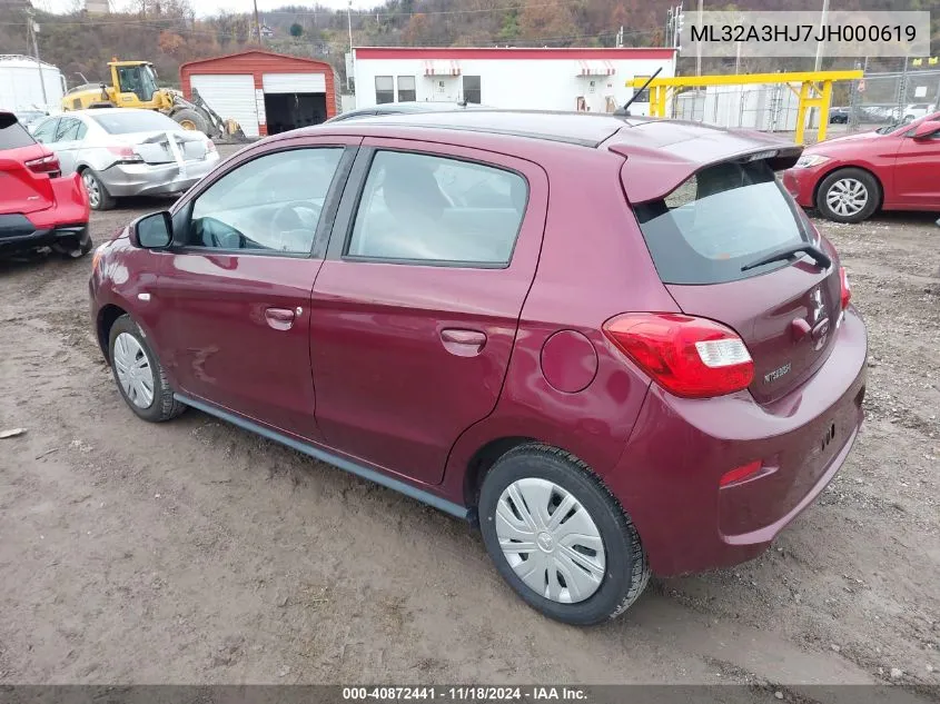 2018 Mitsubishi Mirage Es VIN: ML32A3HJ7JH000619 Lot: 40872441