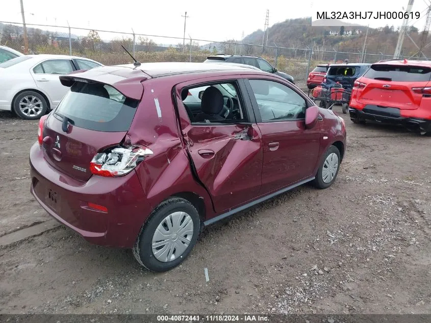 2018 Mitsubishi Mirage Es VIN: ML32A3HJ7JH000619 Lot: 40872441