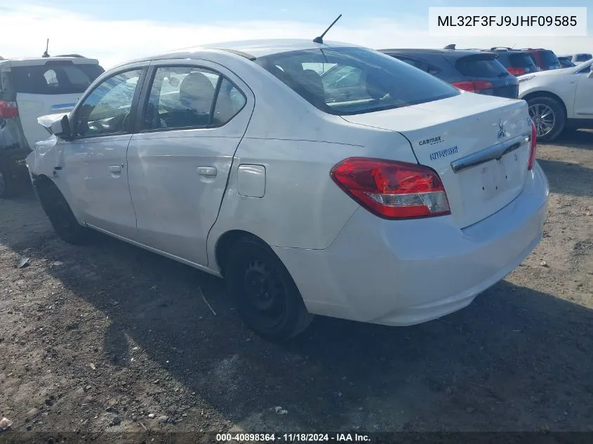 2018 Mitsubishi Mirage G4 Es VIN: ML32F3FJ9JHF09585 Lot: 40898364