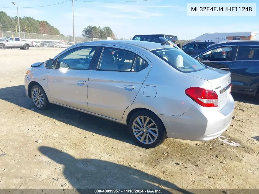 2018 Mitsubishi Mirage G4 Se VIN: ML32F4FJ4JHF11248 Lot: 40899957