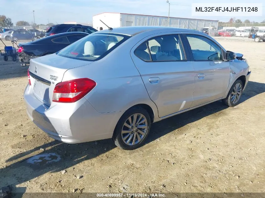 2018 Mitsubishi Mirage G4 Se VIN: ML32F4FJ4JHF11248 Lot: 40899957