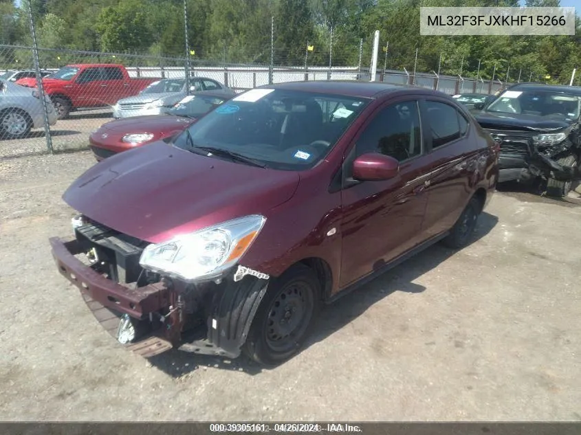 2019 Mitsubishi Mirage G4 Es VIN: ML32F3FJXKHF15266 Lot: 39305161