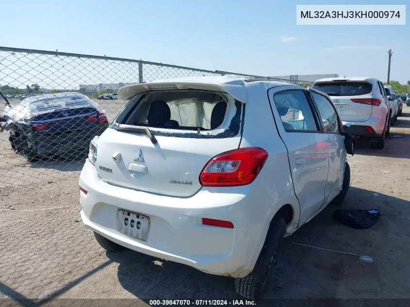 ML32A3HJ3KH000974 2019 Mitsubishi Mirage Es