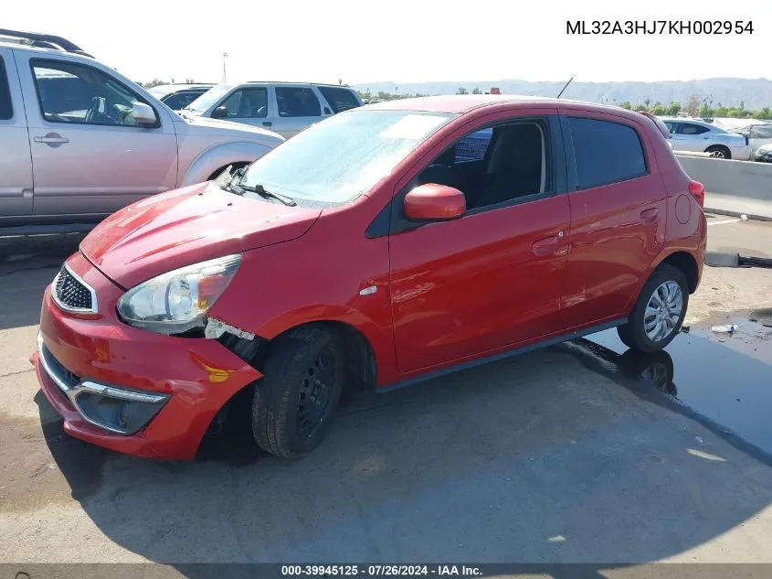 ML32A3HJ7KH002954 2019 Mitsubishi Mirage Es/Rf