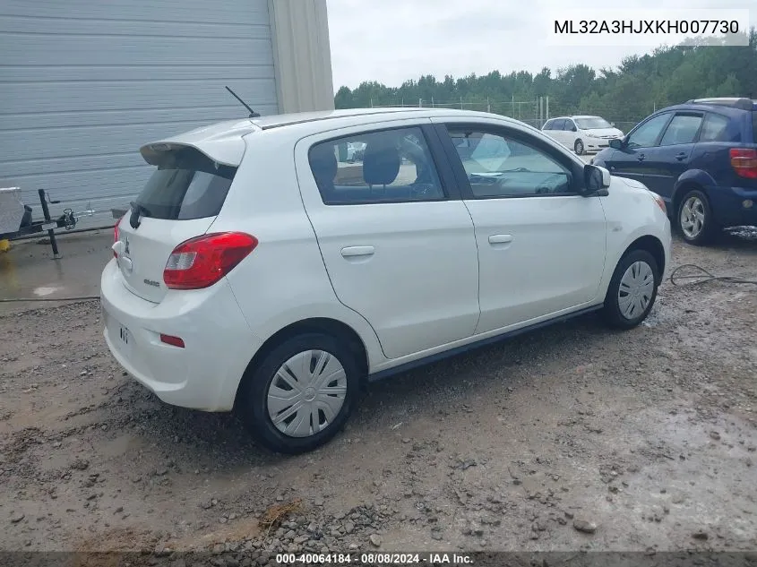 2019 Mitsubishi Mirage Rf VIN: ML32A3HJXKH007730 Lot: 40064184