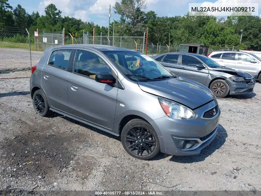 2019 Mitsubishi Mirage Le VIN: ML32A5HJ4KH009212 Lot: 40105777