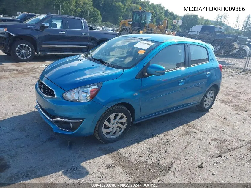 2019 Mitsubishi Mirage Se VIN: ML32A4HJXKH009886 Lot: 40200788