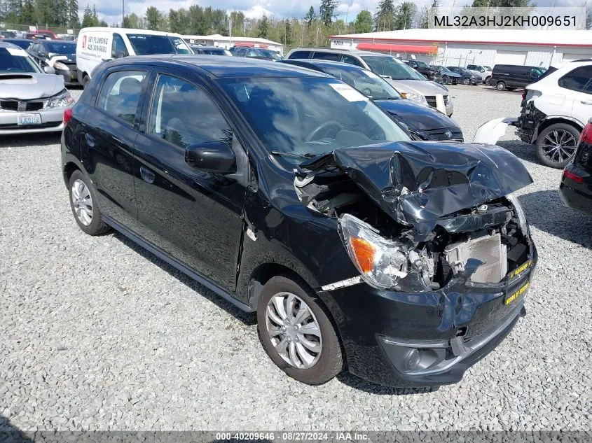 ML32A3HJ2KH009651 2019 Mitsubishi Mirage Es/Rf