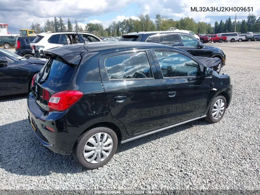 ML32A3HJ2KH009651 2019 Mitsubishi Mirage Es/Rf