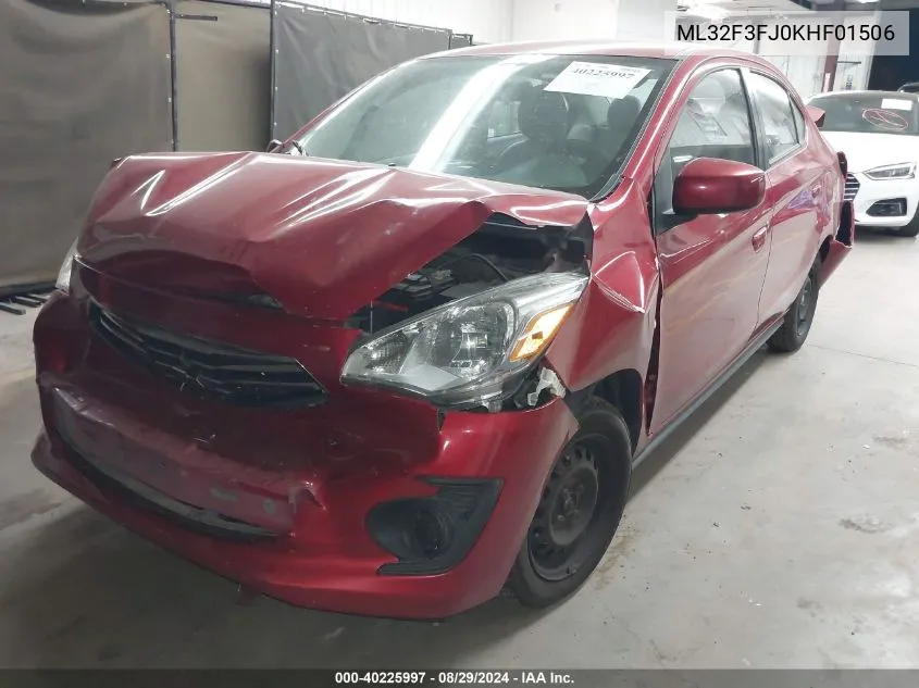 2019 Mitsubishi Mirage G4 Es/Rf VIN: ML32F3FJ0KHF01506 Lot: 40225997