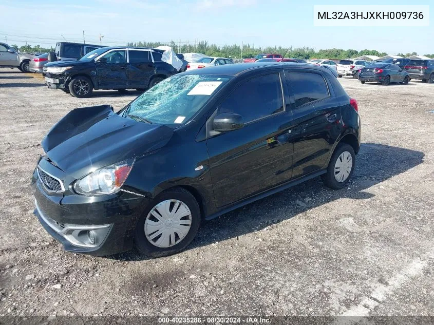 2019 Mitsubishi Mirage Rf VIN: ML32A3HJXKH009736 Lot: 40235286