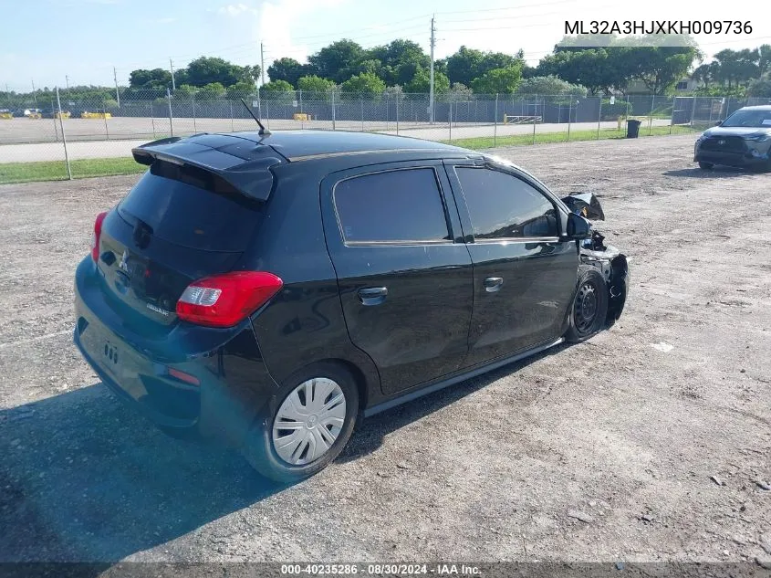 2019 Mitsubishi Mirage Rf VIN: ML32A3HJXKH009736 Lot: 40235286