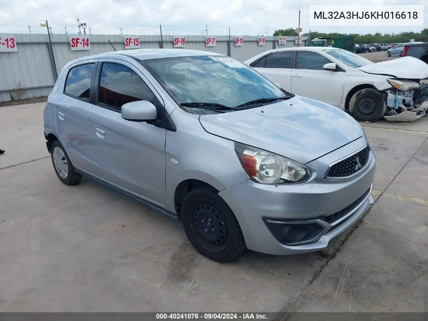 2019 Mitsubishi Mirage Rf VIN: ML32A3HJ6KH016618 Lot: 40241076