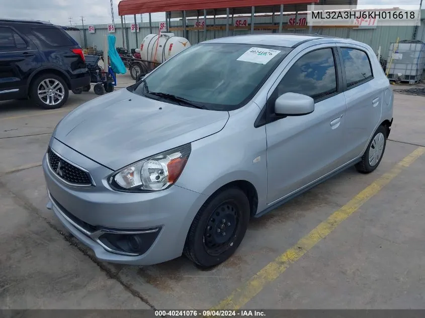 2019 Mitsubishi Mirage Rf VIN: ML32A3HJ6KH016618 Lot: 40241076