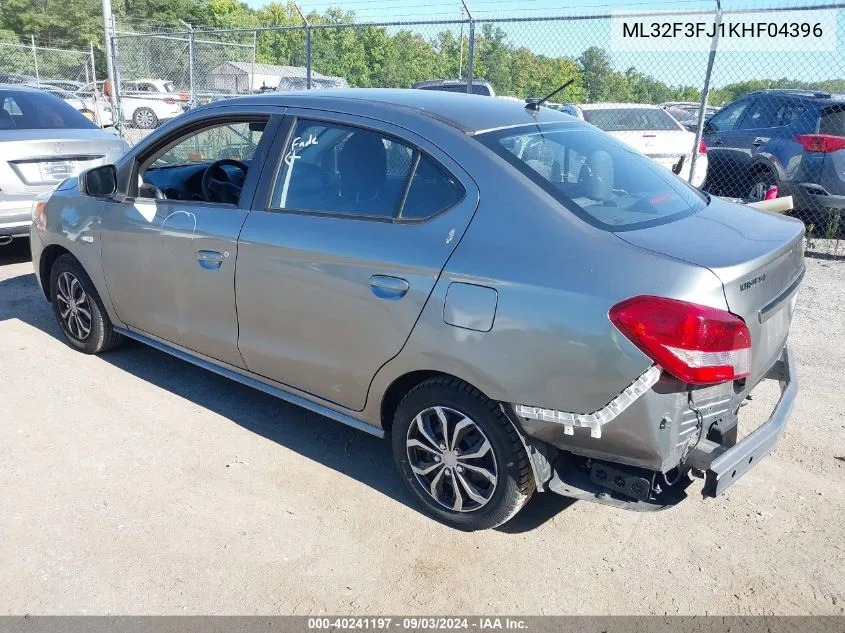 2019 Mitsubishi Mirage G4 Es VIN: ML32F3FJ1KHF04396 Lot: 40241197