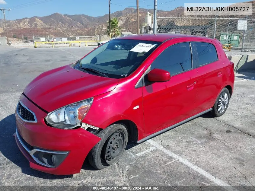 2019 Mitsubishi Mirage Rf VIN: ML32A3HJ0KH005727 Lot: 40246197