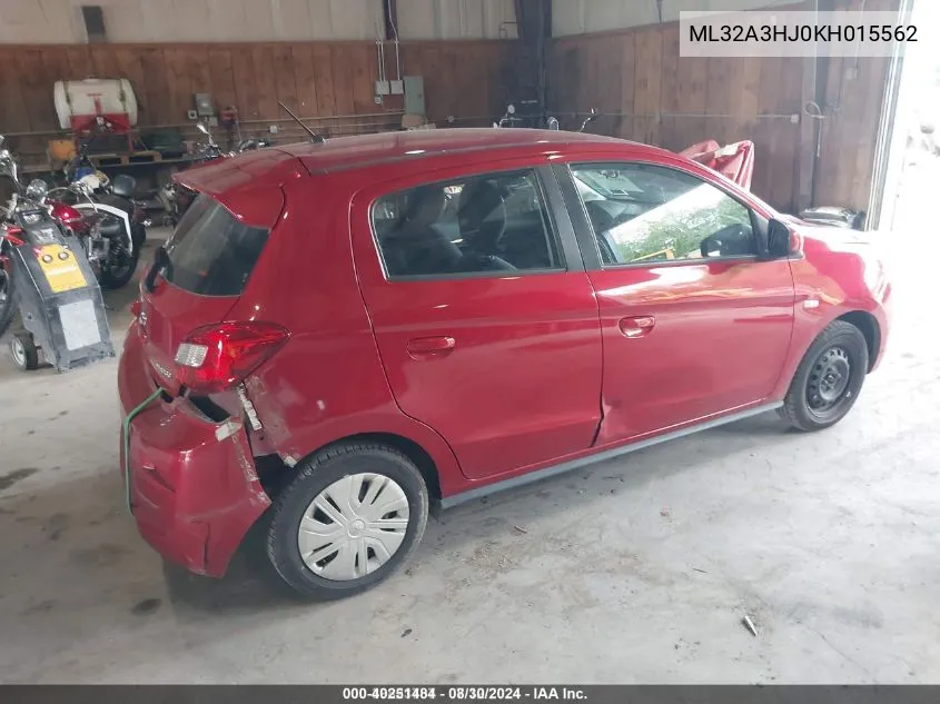 2019 Mitsubishi Mirage Rf VIN: ML32A3HJ0KH015562 Lot: 40251484