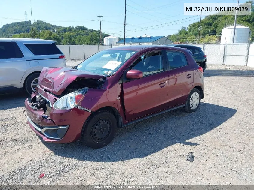 2019 Mitsubishi Mirage Rf VIN: ML32A3HJXKH009039 Lot: 40281221