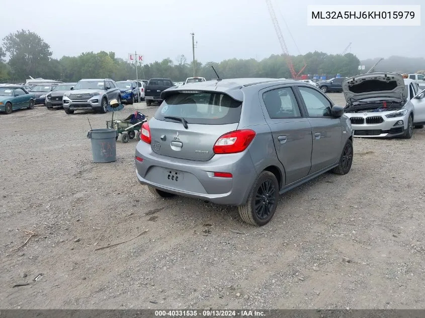 2019 Mitsubishi Mirage Le/Gt VIN: ML32A5HJ6KH015979 Lot: 40331535