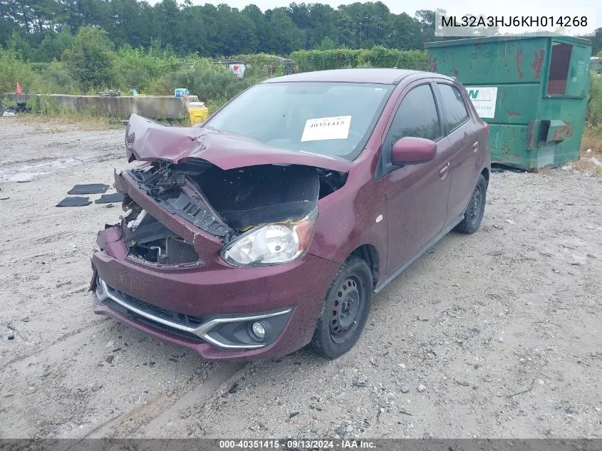 2019 Mitsubishi Mirage Es VIN: ML32A3HJ6KH014268 Lot: 40351415