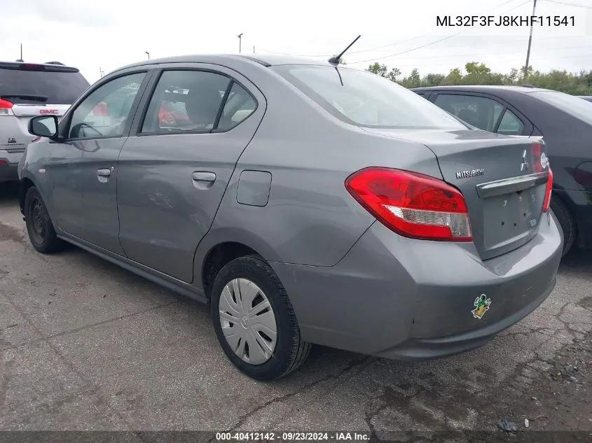 2019 Mitsubishi Mirage G4 Rf VIN: ML32F3FJ8KHF11541 Lot: 40412142