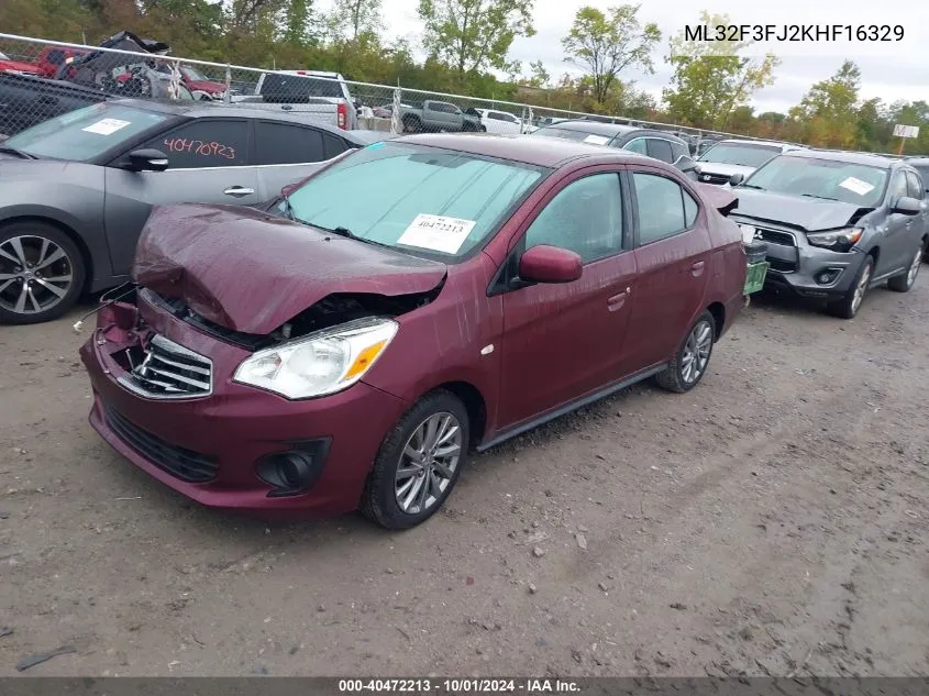 2019 Mitsubishi Mirage G4 G4 Es VIN: ML32F3FJ2KHF16329 Lot: 40472213