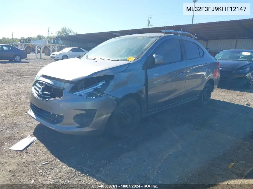 2019 Mitsubishi Mirage G4 Es/Rf VIN: ML32F3FJ9KHF12147 Lot: 40509761