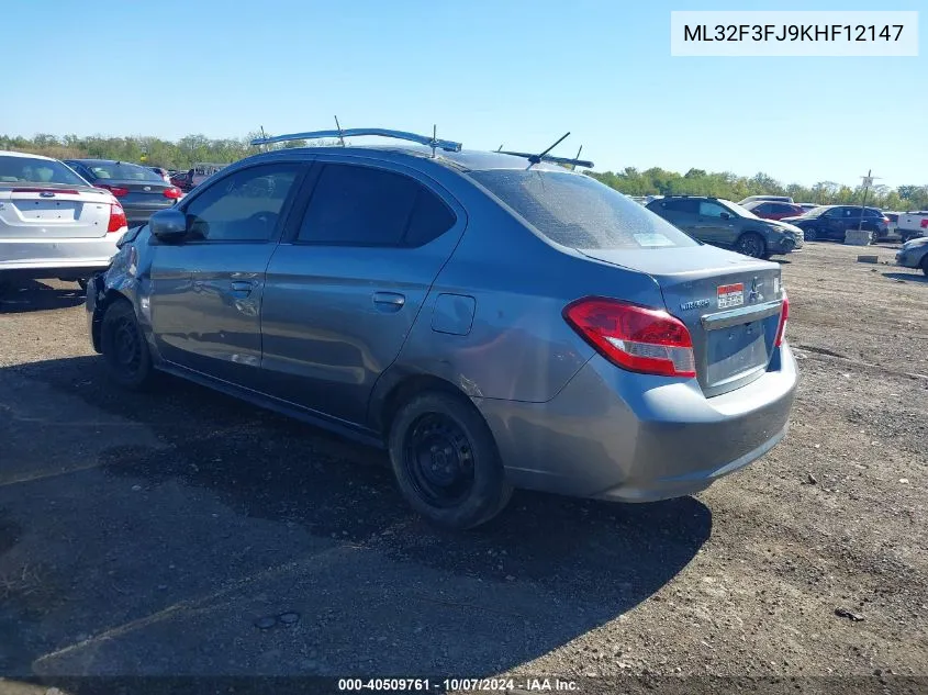 2019 Mitsubishi Mirage G4 Es/Rf VIN: ML32F3FJ9KHF12147 Lot: 40509761