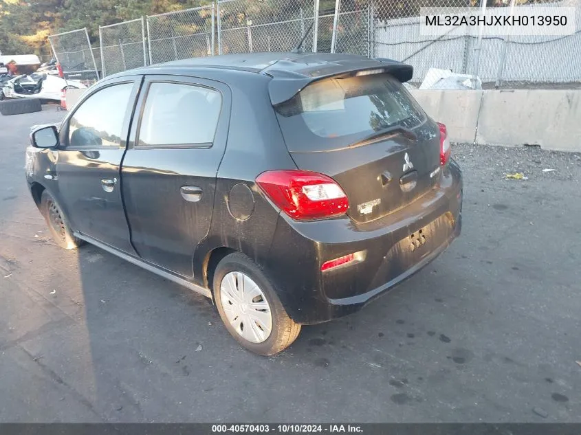 2019 Mitsubishi Mirage Es/Rf VIN: ML32A3HJXKH013950 Lot: 40570403