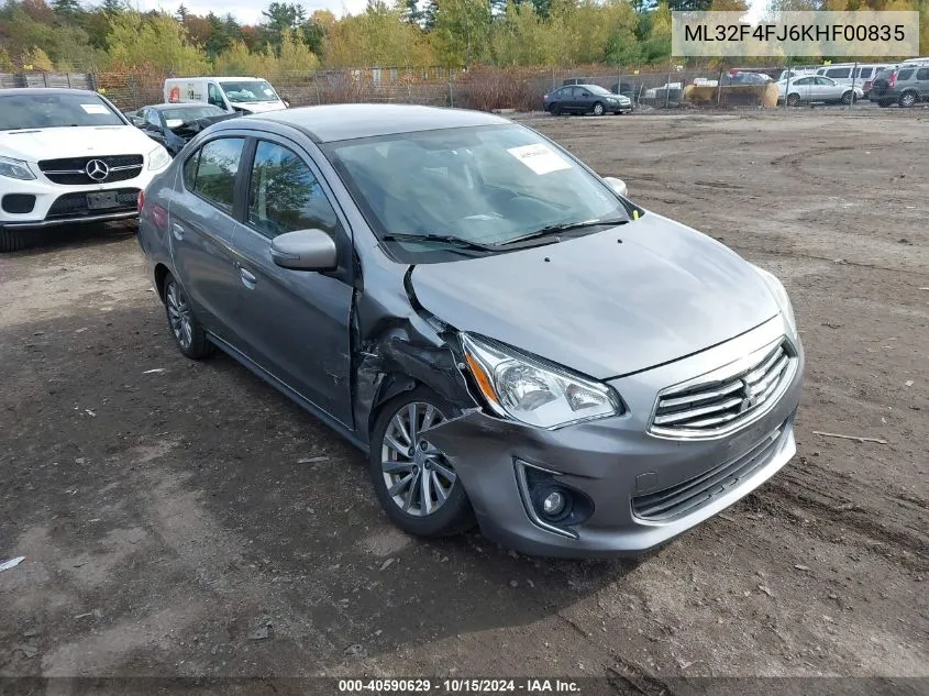 2019 Mitsubishi Mirage G4 Se VIN: ML32F4FJ6KHF00835 Lot: 40590629