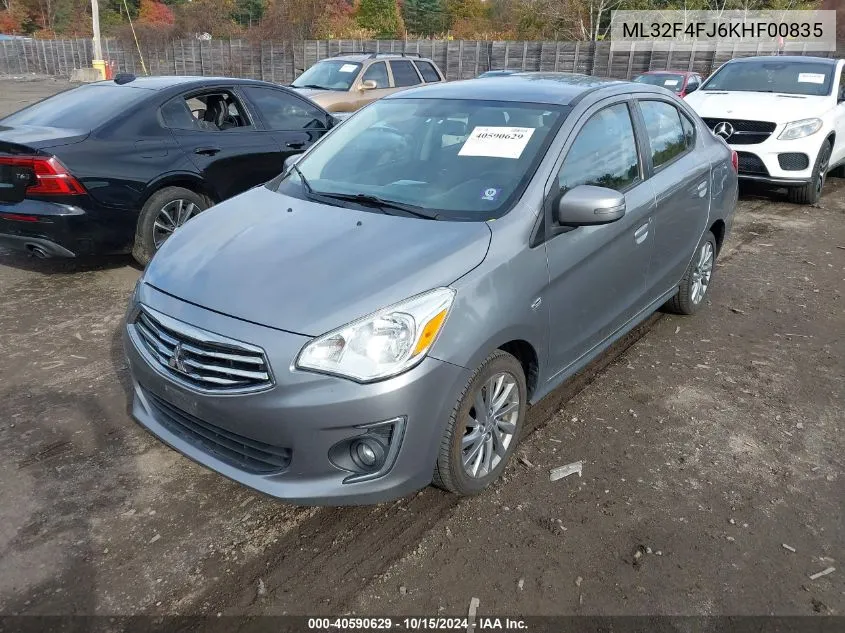 2019 Mitsubishi Mirage G4 Se VIN: ML32F4FJ6KHF00835 Lot: 40590629