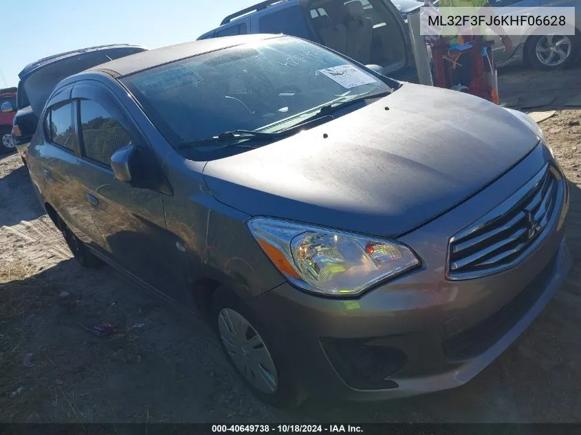 2019 Mitsubishi Mirage G4 Es VIN: ML32F3FJ6KHF06628 Lot: 40649738