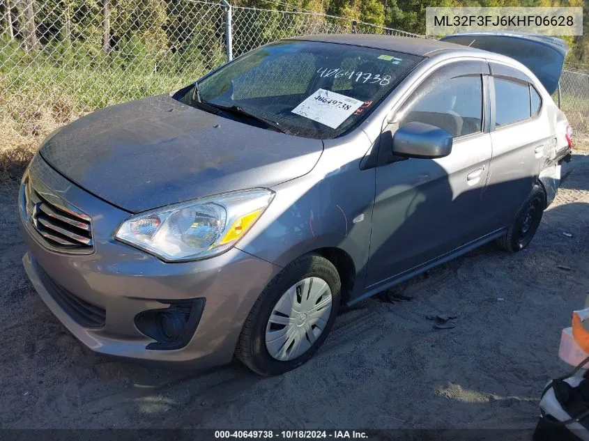 2019 Mitsubishi Mirage G4 Es VIN: ML32F3FJ6KHF06628 Lot: 40649738