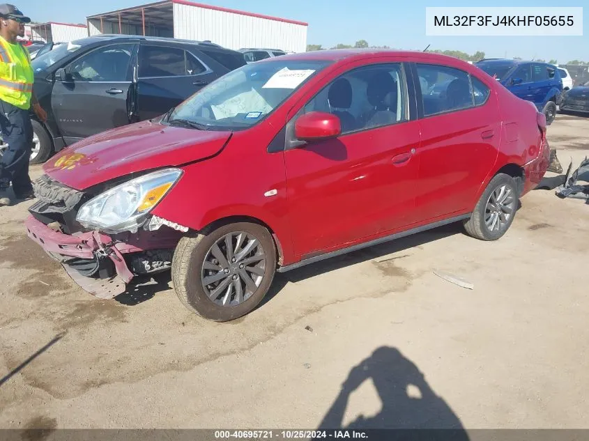 2019 Mitsubishi Mirage G4 Es VIN: ML32F3FJ4KHF05655 Lot: 40695721