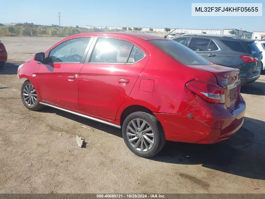 2019 Mitsubishi Mirage G4 Es VIN: ML32F3FJ4KHF05655 Lot: 40695721