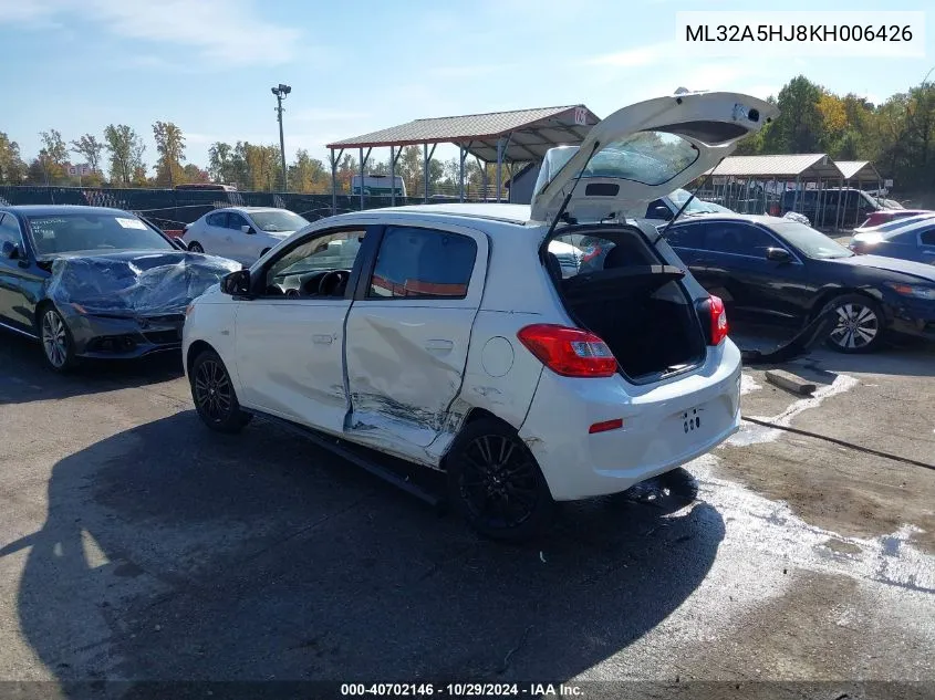 2019 Mitsubishi Mirage Le VIN: ML32A5HJ8KH006426 Lot: 40702146