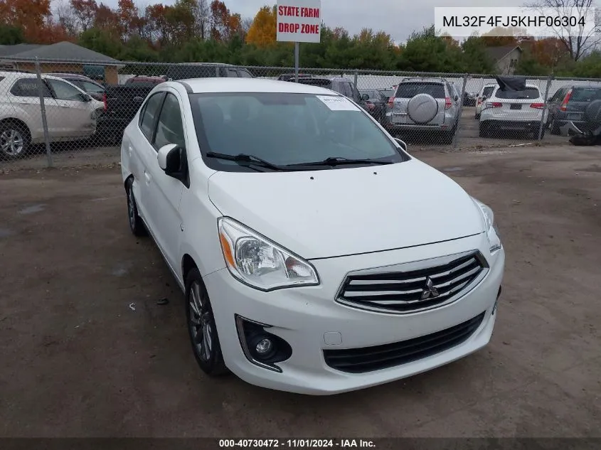 2019 Mitsubishi Mirage G4 Se VIN: ML32F4FJ5KHF06304 Lot: 40730472