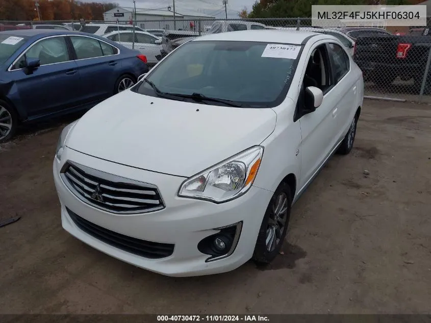 2019 Mitsubishi Mirage G4 Se VIN: ML32F4FJ5KHF06304 Lot: 40730472