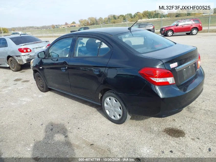 2019 Mitsubishi Mirage G4 Es VIN: ML32F3FJXKHF00525 Lot: 40747799