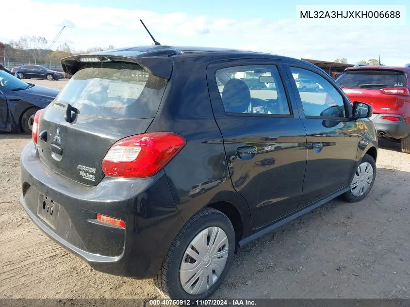 2019 Mitsubishi Mirage Rf VIN: ML32A3HJXKH006688 Lot: 40750912