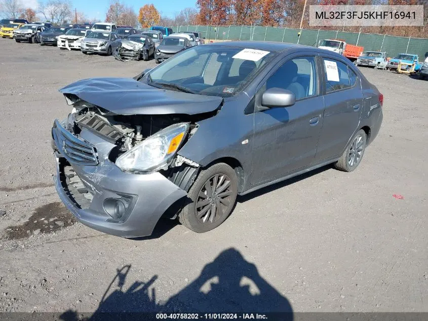 2019 Mitsubishi Mirage G4 Es VIN: ML32F3FJ5KHF16941 Lot: 40758202