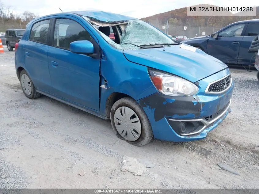 2019 Mitsubishi Mirage Rf VIN: ML32A3HJ1KH014288 Lot: 40781647