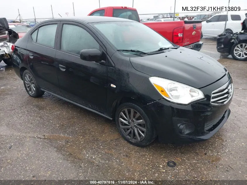 2019 Mitsubishi Mirage G4 Es/Rf VIN: ML32F3FJ1KHF13809 Lot: 40797816